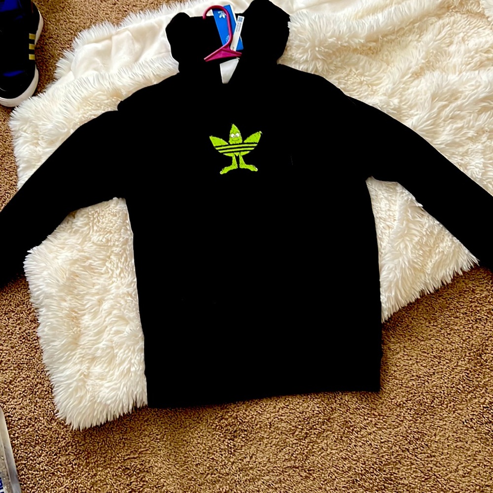 Adidas black hoodie graphic